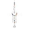 Natural Quartz Crystal Nuggets & Glass Teardrop Hanging Suncatchers HJEW-JM04486-1