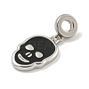 304 Stainless Steel Black Enamel European Dangle Charms STAS-U005-43P-2