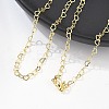 Brass Heart Link Chains Necklace for Women LS-NJEW-P265-39G-3