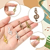 50Pcs 5 Colors Tibetan Style Treble Clef Pendants TIBEP-FS0001-28-2