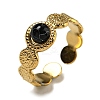 Ion Plating(IP) 304 Stainless Steel with Synthetic Gemstone Ring STAS-Z060-15G-2