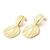 Brass Leaf Dangle Stud Earrings EJEW-G382-01G-1