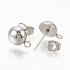 Non-Tarnish 201 Stainless Steel Stud Earring Findings X-STAS-Q225-16A-8mm-2