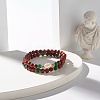 Natural Wood Round Beads Bracelets Set BJEW-JB07275-4