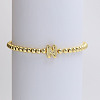 Brass Beaded Stretch Bracelets for Women FS-WG560D0-14-1