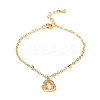 Brass Micro Pave Cubic Zirconia Charm Bracelets for Women BJEW-P342-05G-1