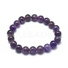 Natural Amethyst Bead Stretch Bracelets BJEW-K212-B-034-2