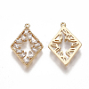 Brass Cubic Zirconia Pendants KK-T038-369G-2