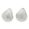 Rack Plating Shell shape Brass Stud Earrings for Women EJEW-Z059-01P-1