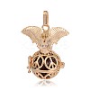 Golden Plated Brass Hollow Round Cage Pendants KK-J252-05G-2