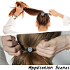 3Pcs Alloy & Resin Imitation Synthetic Turquoise Hair Ties OHAR-CY0001-10B-4