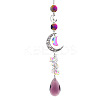 Glass Moon Hanging Suncatcher Pendant Decoration LS-DJEW-PW0008-10D-1
