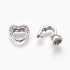 Brass Micro Pave Cubic Zirconia Fold Over Clasps KK-P164-07P-3