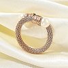 304 Stainless Steel Open Cuff Rings for Women RJEW-F173-02RG-4
