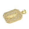 Virgin Mary Theme Rack Plating Brass Micro Pave Clear Cubic Zirconia Pendants KK-Z067-06G-03-2