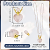 2Pcs 2 Colors Natural Rose Quartz & Quartz Crystal Heart Perfume Bottle Pendant Handmade Plastic Imitation Pearl Bead Chain Necklaces NJEW-OC00006-2