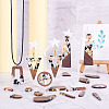 20Pcs 10 Styles Opaque Resin & Walnut Wood Pendants RESI-TA0003-69-9