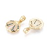 Brass Micro Pave Cubic Zirconia and Enamel Pendants KK-T072-35G-2