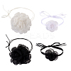 4Pcs 4 Styles Cloth & Polyester Flower Collar Choker Necklaces Set for Women Bride Wedding Party AJEW-TA0001-27-2