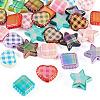 30Pcs 3 Styles Rainbow Iridescent Printed Opaque Acrylic Beads OACR-TA0004-52A-3
