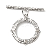 Brass Micro Pave Clear Cubic Zirconia Toggle Clasps KK-N254-79P-1