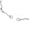 304 Stainless Steel Wave Bar Link Chain Slider Bracelet Makings AJEW-JB01256-02-2