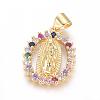 Brass Micro Pave Cubic Zirconia Pendants KK-I657-32G-A-4