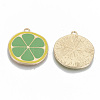 Light Gold Plated Alloy Enamel Pendants ENAM-T011-01KC-RS-2