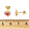 304 Stainless Steel Enamel Stud Earrings STAS-E502-01G-03-5
