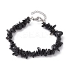 Natural Obsidian Chips Beaded Bracelet X-BJEW-JB09686-04-1