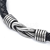 Men's Braided Black PU Leather Cord Bracelets BJEW-K243-60AS-2