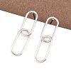 Oval 316 Stainless Steel Dangle Stud Earrings EJEW-D339-04P-1