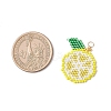Glass Seed Beaded Lemon Pendants PALLOY-MZ00814-01-2