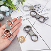 ARRICRAFT 4Pcs 2 Colors Iron and Alloy Carabiner Keychain Clasps with 2Pcs Key Rings IFIN-AR0001-22-3