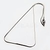 Non-Tarnish 304 Stainless Steel Square Snake Chain Necklaces LS-NJEW-M114-32-P-2