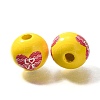 Valentine's Day Element Printed Wood Beads WOOD-R002-01-07-2