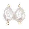 Natural Freshwater Pearl Keshi Pearl Nuggets Connector Charms STAS-D378-16G-1