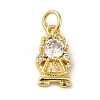 Brass Micro Pave Clear Cubic Zirconia Pendants KK-R162-021B-G-1