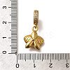 Brass Clear Cubic Zirconia Flower European Dangle Charms KK-M313-38G-02-3