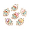 Alloy Crystal Rhinestone and ABS Imitation Pearl Connector Charms PALLOY-T092-08G-1