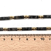 Natural Larvikite & Synthetic Non-magnetic Hematite Column Beaded Necklaces with 304 Stainless Steel End Chains NJEW-K301-01C-5
