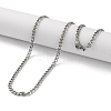 304 Stainless Steel Cuban Link Chain Necklaces for Men NJEW-B117-01C-P-2
