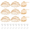 10Pcs Cloud Shape Brass Stud Earring Findings EJEW-BC0001-13-1