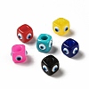 Resin Evil Eye European Beads RESI-A021-M-1