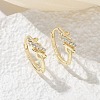 Brass Clear Cubic Zirconia Hoop Earrings EJEW-Q014-14G-1