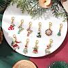 10Pcs Christmas Alloy Enamel Pendant Decorations HJEW-JM03681-2