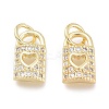 Brass Micro Pave Clear Cubic Zirconia Charms X-ZIRC-Q024-01G-2