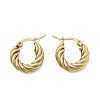 304 Stainless Steel Twist Ring Hoop Earrings EJEW-Z146-01G-01-2