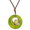 Wood & Alloy Bird Pendant Necklaces WH-WGA4F39-01-1