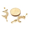 Moon Brass Micro Pave Clear Cubic Zirconia Dangle Stud Earrings EJEW-C126-10G-4